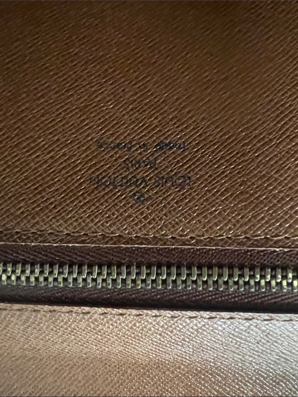 Louis Vuitton Monogram Canvas Clutch with Brown Trim - Picture 6 of 8